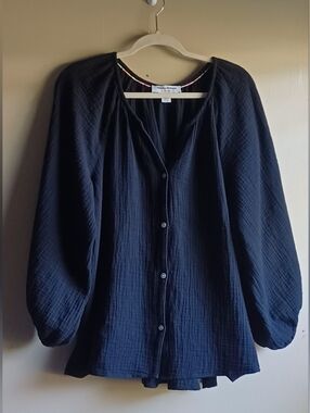 TOMMY BAHAMA Coral Isle Peasant Top In Black XL